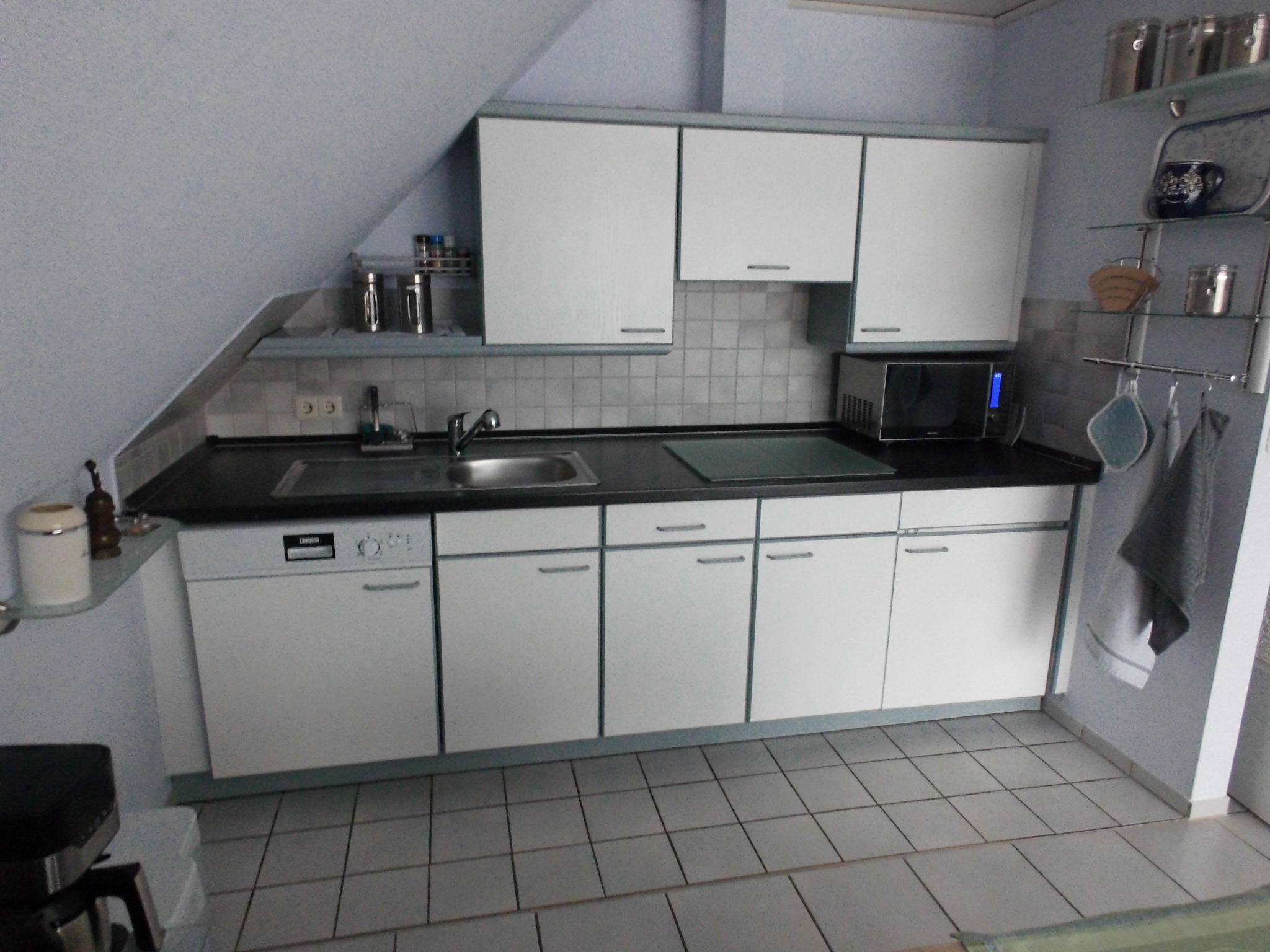  Küchenzeile mit Spülmaschine und Ceran-Kochfeld